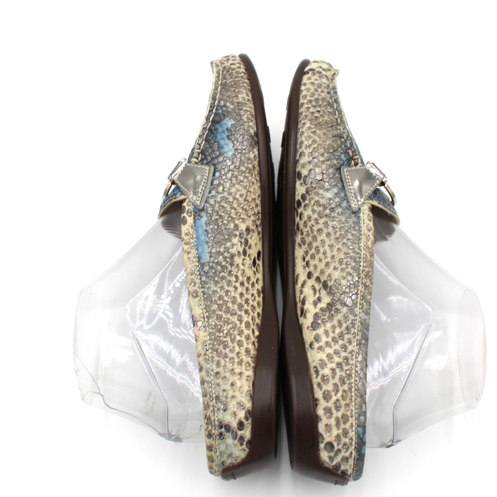 AGL Flats Size 39 Womens 9 Snakeskin Leather Horsebit Slip On Comfort Shoe Italy - Picture 8 of 9